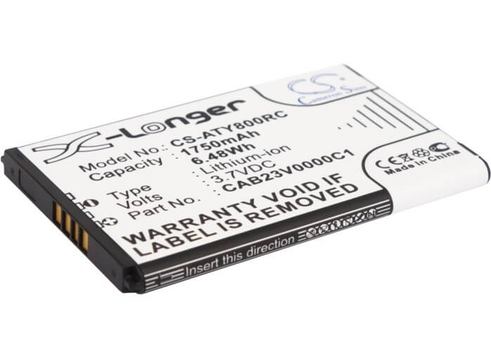 3.7V, 1750mAh, Li-ion Battery fits Alcatel, One Touch Link Y580, One Touch Link Y800, 6.475Wh
