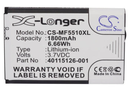 3.7V, 1800mAh, Li-ion Battery fits Novatel Wireless, Mifi 500 Lte, Mifi 5510, 6.66Wh