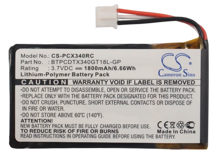 3.7V, 1800mAh, Li-Polymer Battery fits Sprint, Pcdtx340gt, Tx340gt, 6.66Wh