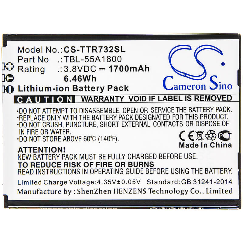 3.8V, 1700mAh, Li-ion Battery fits Tp-link, M7310 Ver 1, 6.46Wh