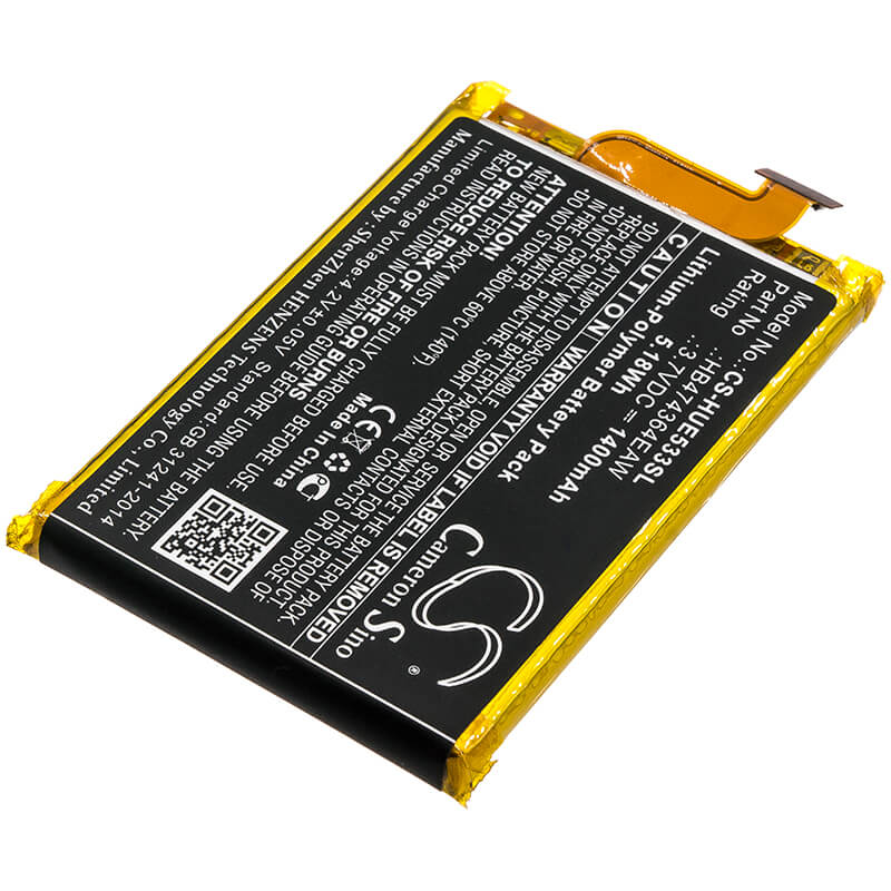 3.7V, 1400mAh, Li-Polymer Battery fits Huawei, E5338, E5338-bk, 5.18Wh