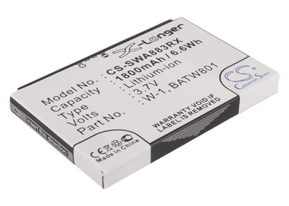 3.7V, 1800mAh, Li-ion Battery fits Sierra Wireless, Aircard 753s, Aircard 754s, 6.66Wh