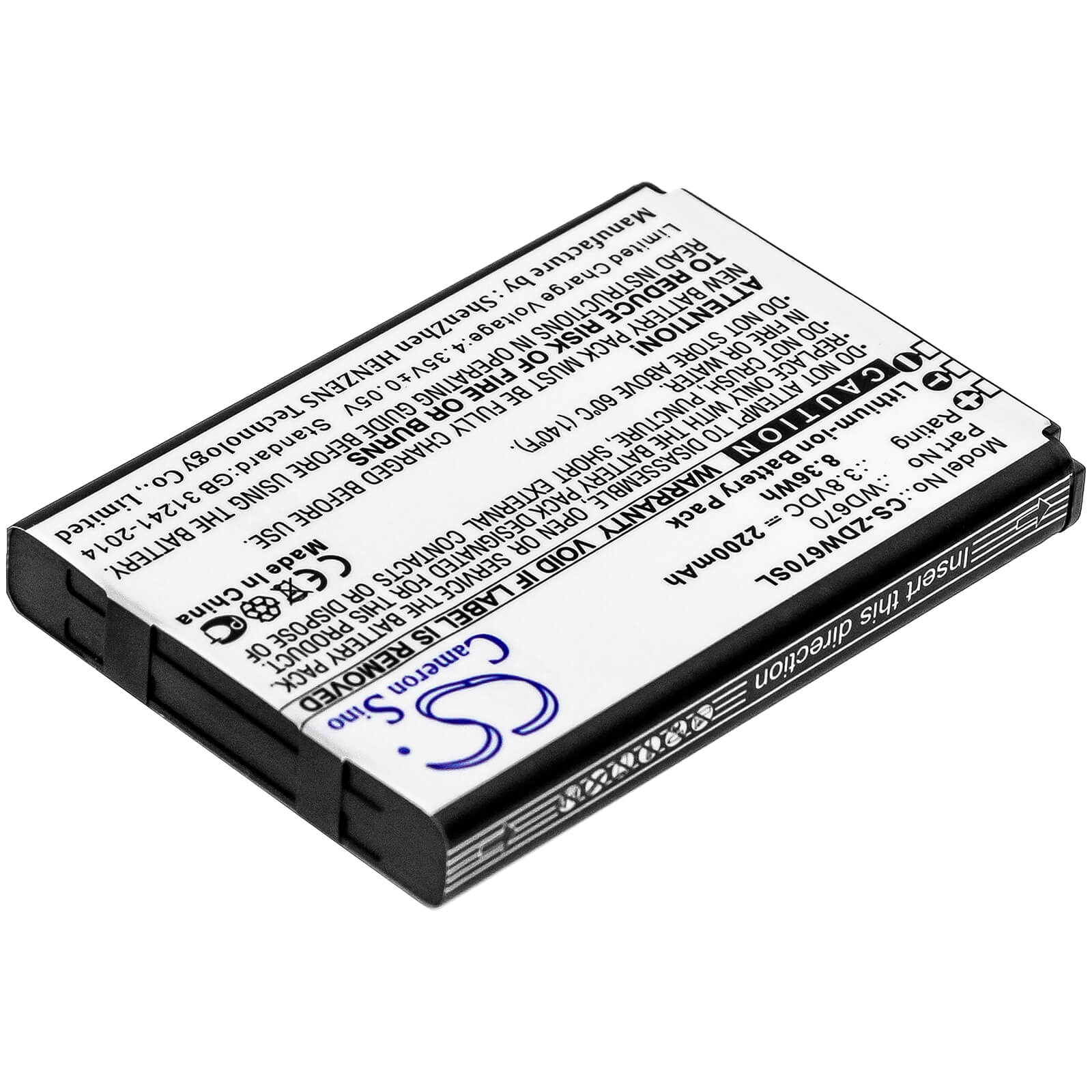 3.8V, 2200mAh, Li-ion Battery fits Haier, Dc002, Dc003, 8.36Wh