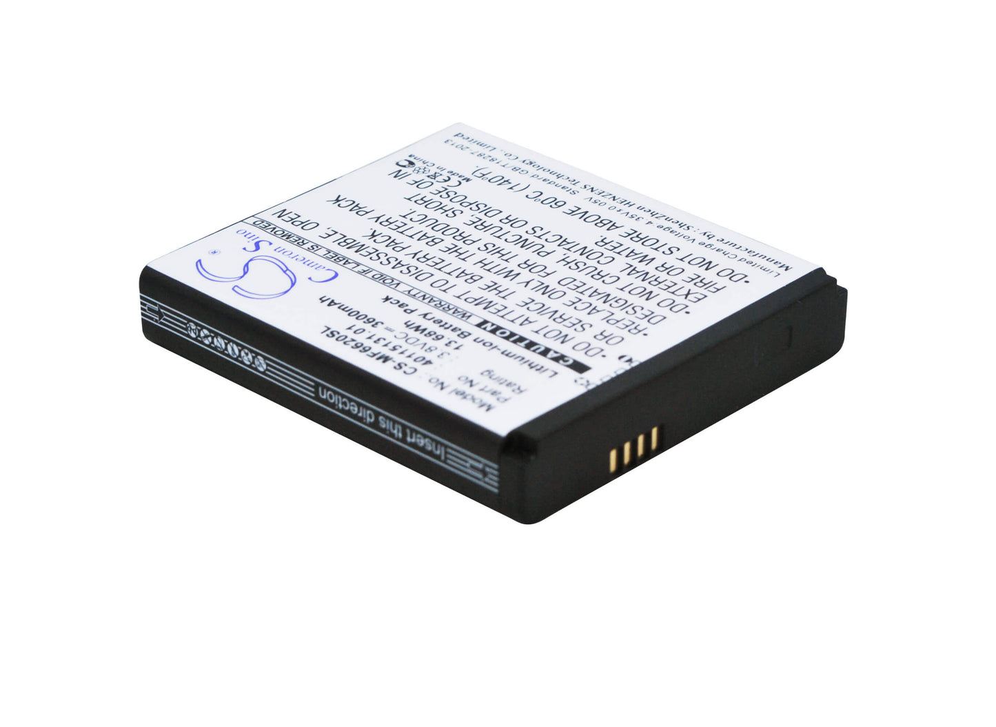 3.8V, 3600mAh, Li-ion Battery fits Novatel Wireless, Jetpack Mifi 6620l, Mifi 6620l, 13.68Wh