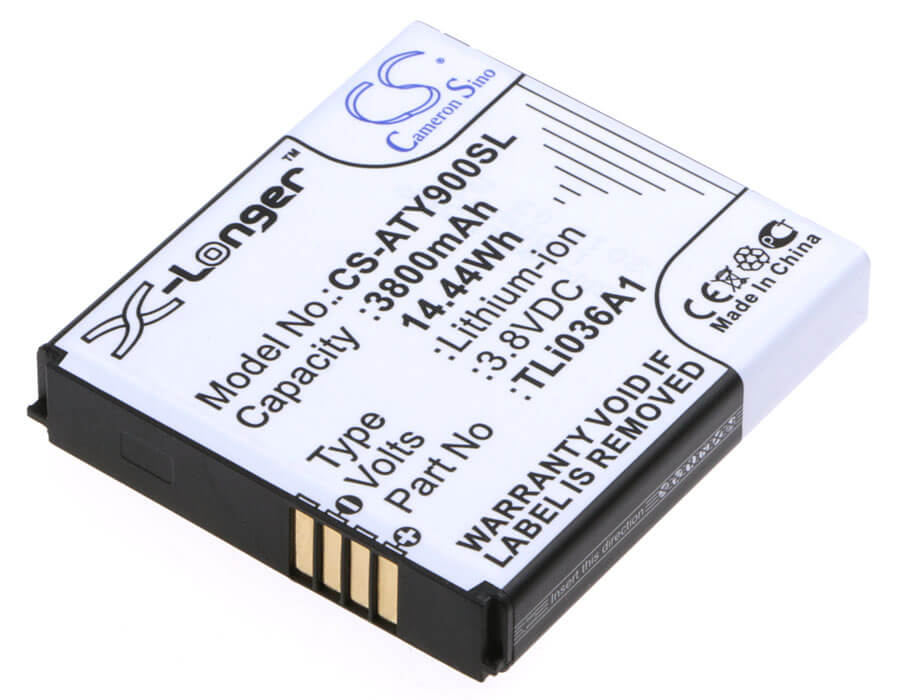 3.8V, 3800mAh, Li-ion Battery fits Alcatel, One Touch Link 4g+, One Touch Link 4g+ Lte, 14.44Wh