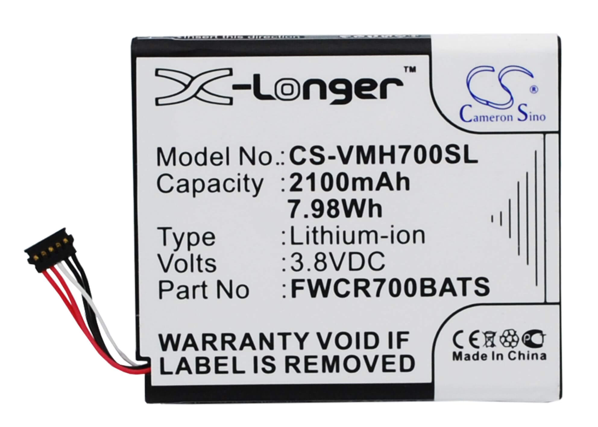 3.8V, 2100mAh, Li-ion Battery fits Franklin Wireless, Mhs800l, 7.98Wh