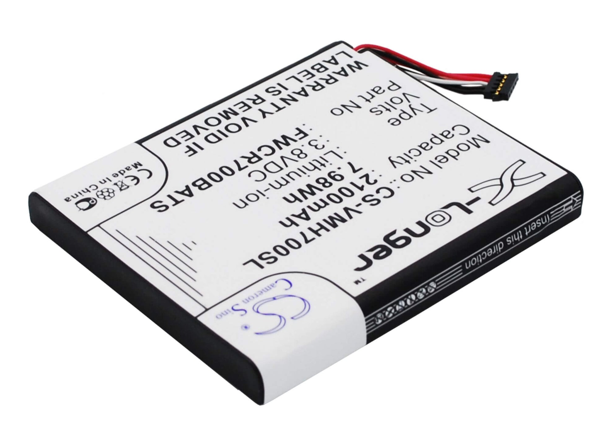 3.8V, 2100mAh, Li-ion Battery fits Franklin Wireless, Mhs800l, 7.98Wh