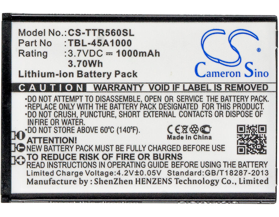 3.7V, 1000mAh, Li-ion Battery fits Tp-link, 5600, Tl-5600, 3.7Wh