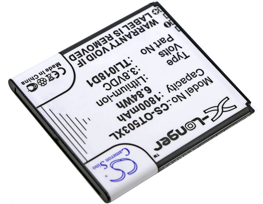 Hotspot 3.8V, 1800mAh, Li-ion Battery fits Tcl, One Touch Pop 3 (5), One Touch Pop 3 (5) 4g, 6.84Wh
