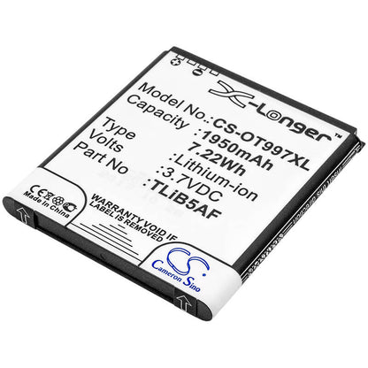Hotspot 3.7V, 1950mAh, Li-ion Battery fits Tcl, J160, Mw40, 7.215Wh
