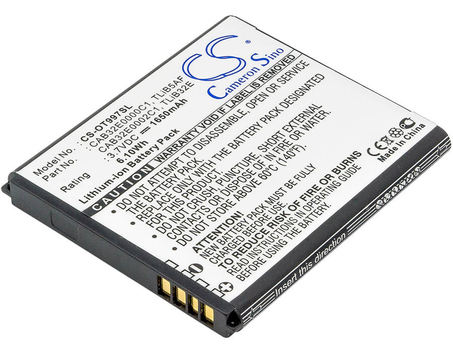 Hotspot 3.7V, 1650mAh, Li-ion Battery fits Base, Lutea 3, Lutea Iii, 6.105Wh