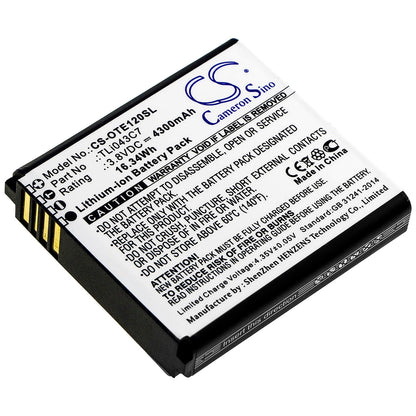 3.8V, 4300mAh, Li-ion Battery fits Alcatel, Ee120, 16.34Wh