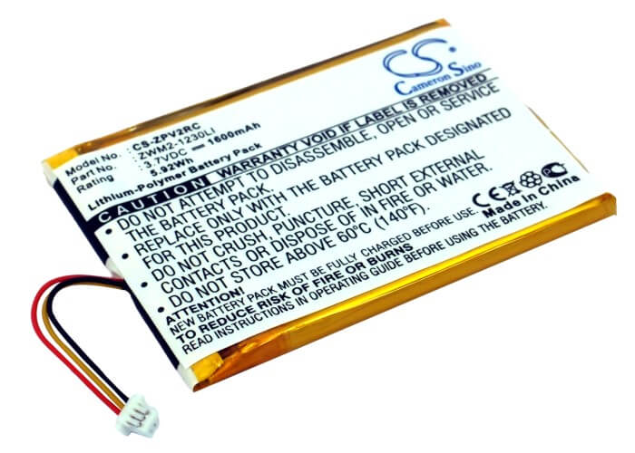 3.7V, 1600mAh, Li-Polymer Battery fits Zipit, Wireless Messenger Z2, Wireless Messenger Z2a, 5.92Wh