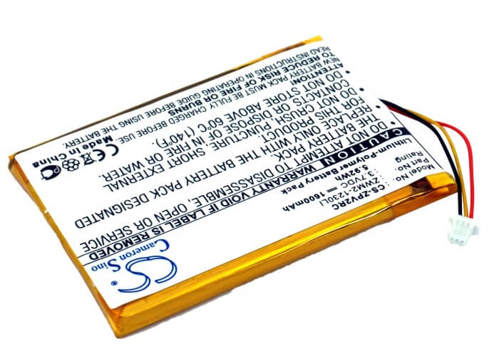3.7V, 1600mAh, Li-Polymer Battery fits Zipit, Wireless Messenger Z2, Wireless Messenger Z2a, 5.92Wh