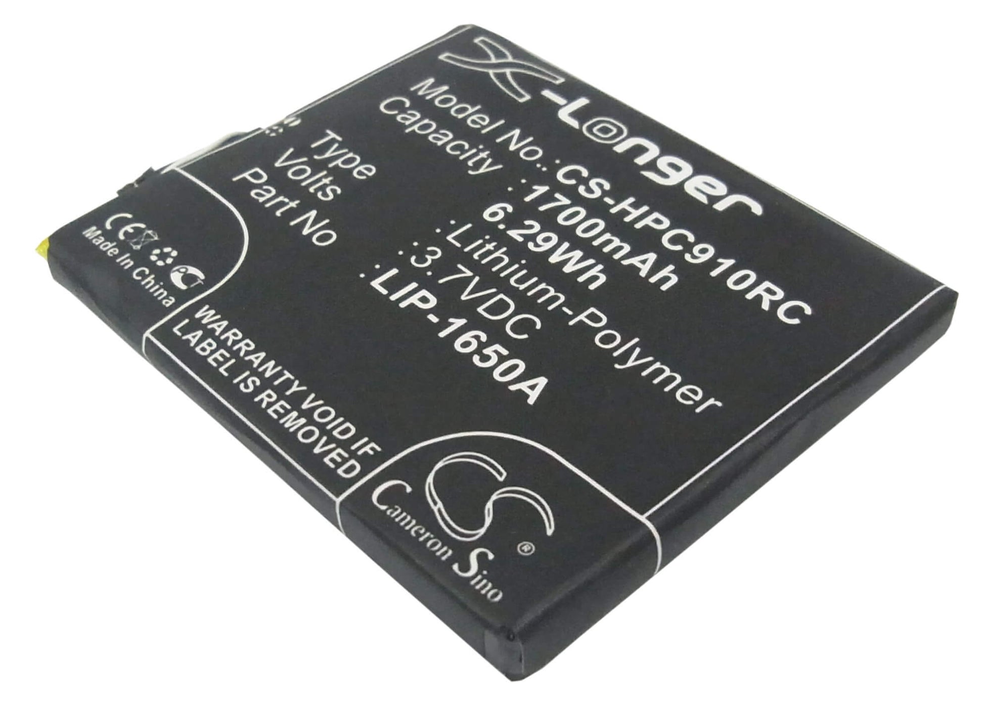 3.7V, 1700mAh, Li-Polymer Battery fits Clear, Ifm-910cw, Ifm-930cw, 6.29Wh