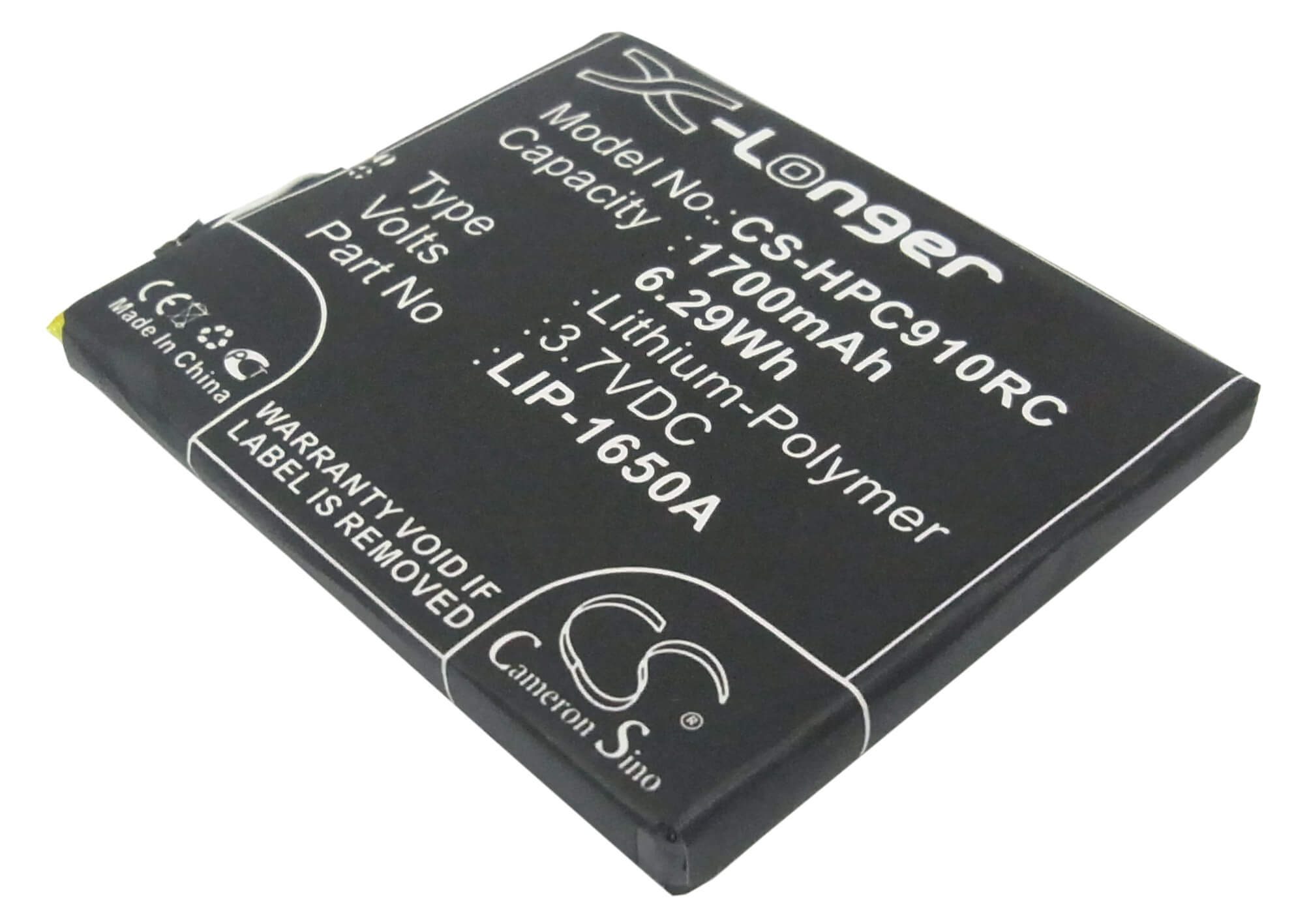 3.7V, 1700mAh, Li-Polymer Battery fits Clear, Ifm-910cw, Ifm-930cw, 6.29Wh