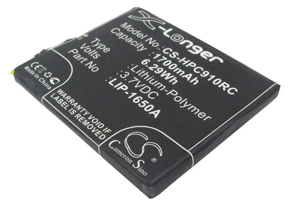 3.7V, 1700mAh, Li-Polymer Battery fits Clear, Ifm-910cw, Ifm-930cw, 6.29Wh