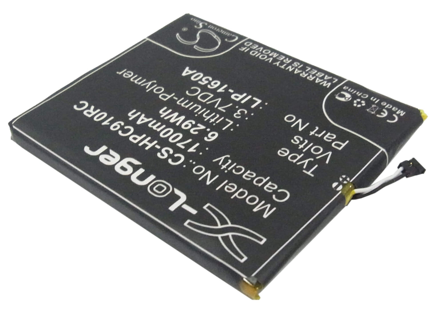 3.7V, 1700mAh, Li-Polymer Battery fits Clear, Ifm-910cw, Ifm-930cw, 6.29Wh
