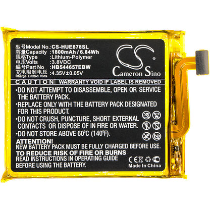 3.8V, 1800mAh, Li-Polymer Battery fits Huawei, E5878, 6.84Wh