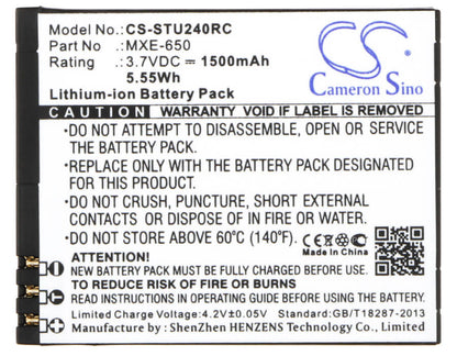 3.7V, 1500mAh, Li-ion Battery fits Tracfone, Wireless U240c, 5.55Wh