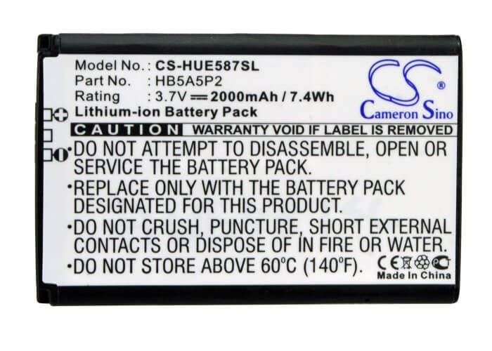 3.7V, 2000mAh, Li-ion Battery fits T-mobile, Sonic 4g, 7.4Wh