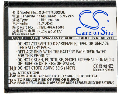3.7V, 1600mAh, Li-ion Battery fits Tp-link, Tl-t882, 5.92Wh
