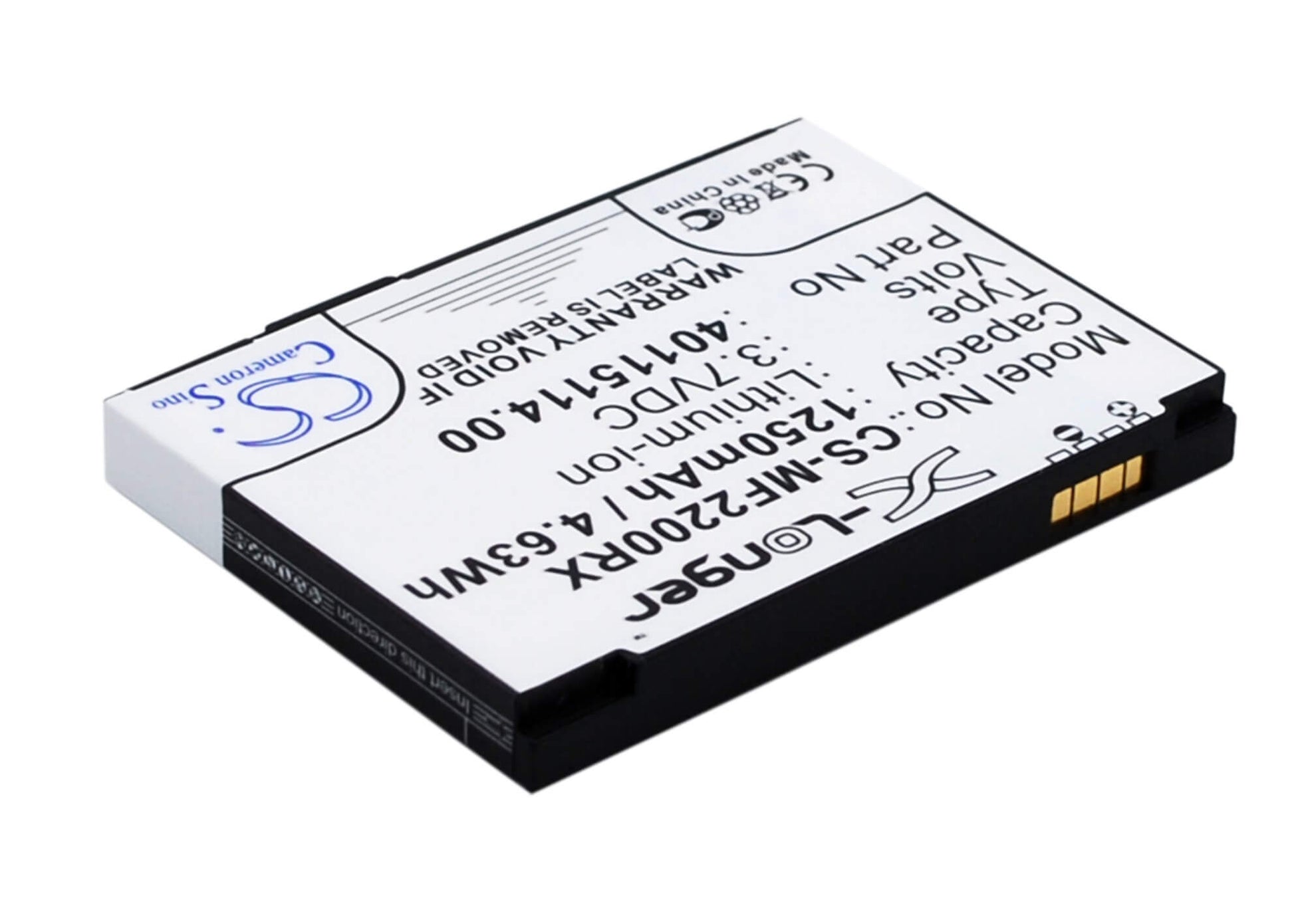 3.7V, 1250mAh, Li-ion Battery fits Novatel Wireless, Mifi2200, 4.625Wh