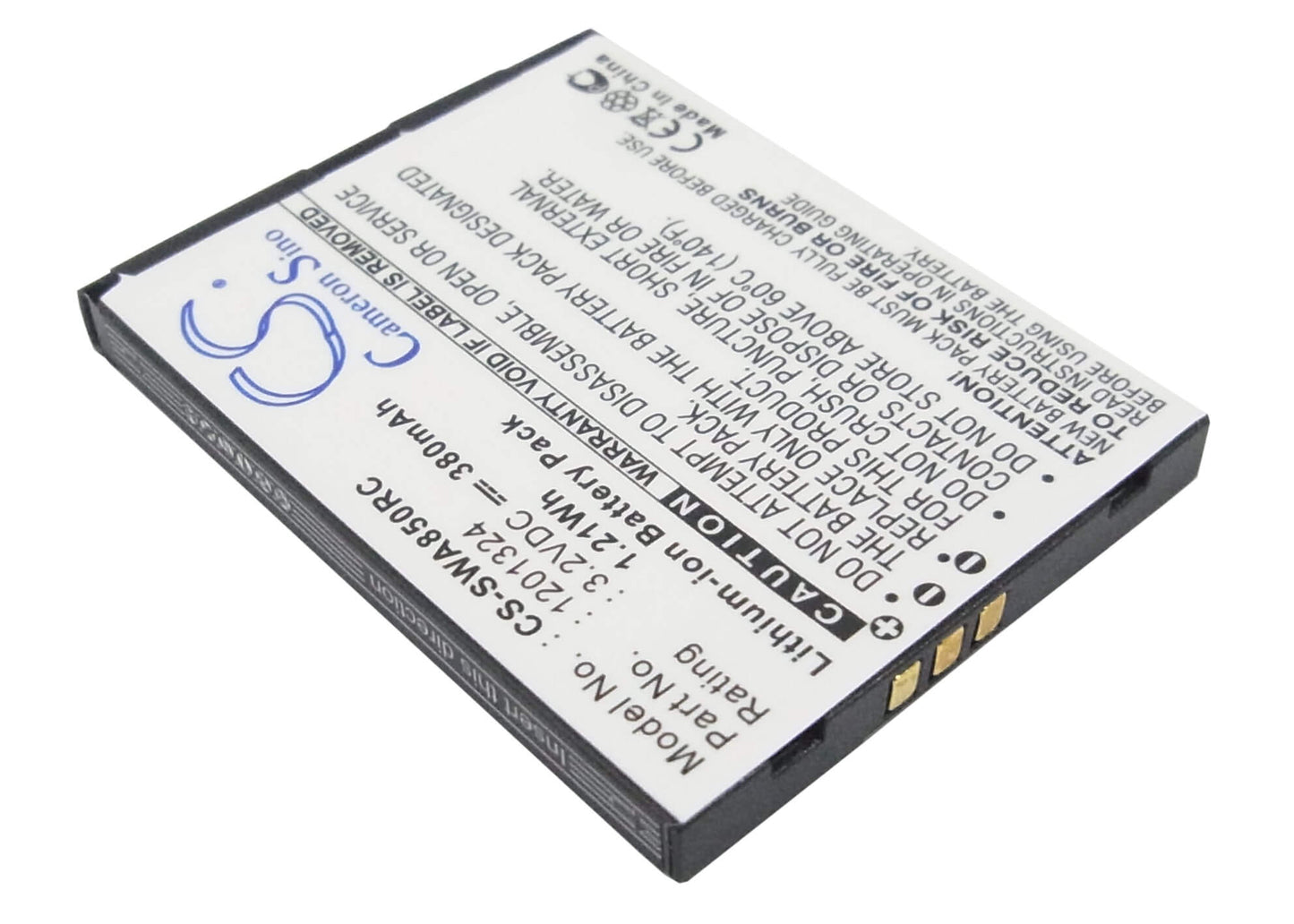 3.2V, 380mAh, Li-ion Battery fits Sierra Wireless, Aircard 595u, Aircard 875u, 1.216Wh