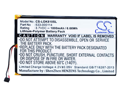 3.7V, 1800mAh, Li-Polymer Battery fits Logitech, Iiiuminated Keyboard K810, K810, 6.66Wh