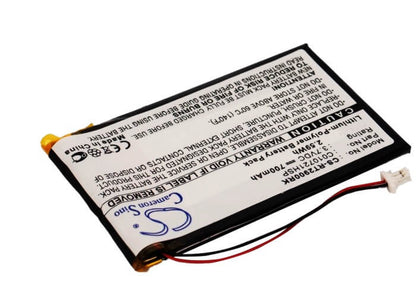 3.7V, 700mAh, Li-Polymer Battery fits Rapoo, 2900 Touch, 2.59Wh