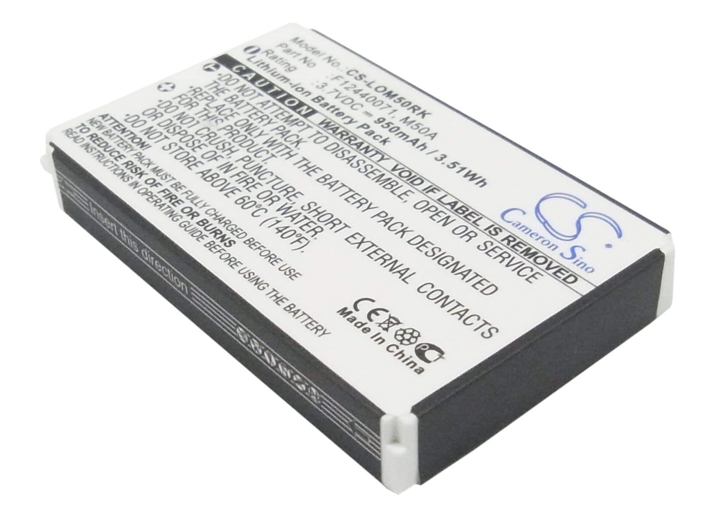 3.7V, 950mAh, Li-ion Battery fits Logitech, Dinovo Edge, Dinovo Mini, 3.515Wh