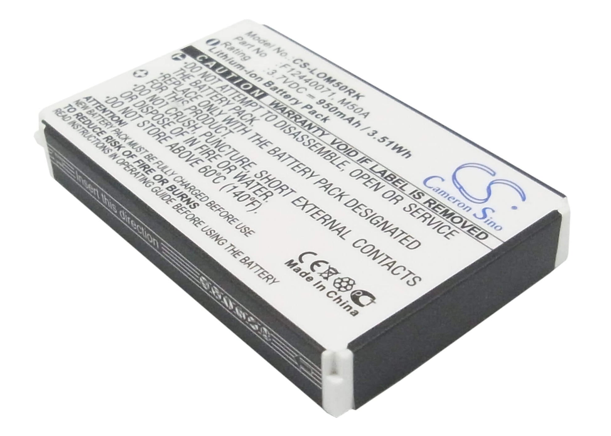 3.7V, 950mAh, Li-ion Battery fits Logitech, Dinovo Edge, Dinovo Mini, 3.515Wh