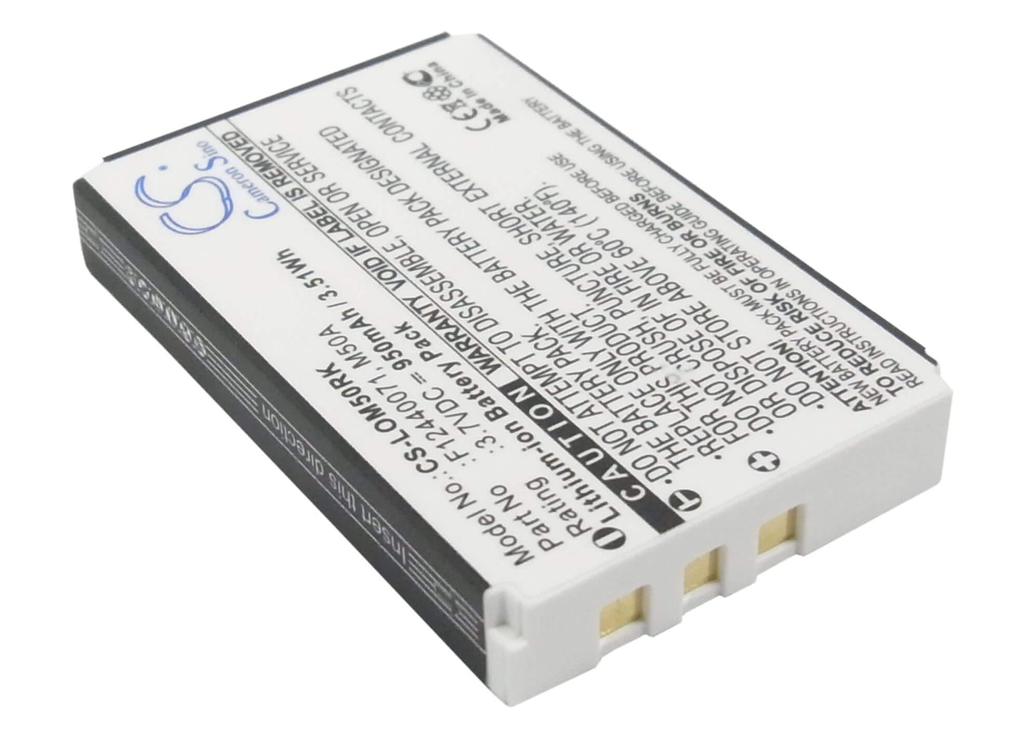 3.7V, 950mAh, Li-ion Battery fits Logitech, Dinovo Edge, Dinovo Mini, 3.515Wh