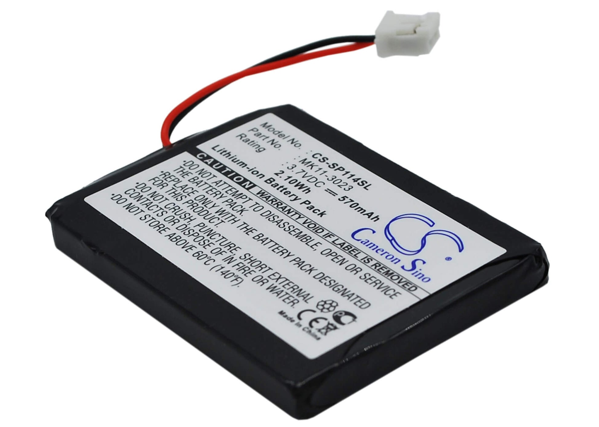 3.7V, 570mAh, Li-ion Battery fits Sony, Cechzk1jp, Cechzk1uc, 2.109Wh