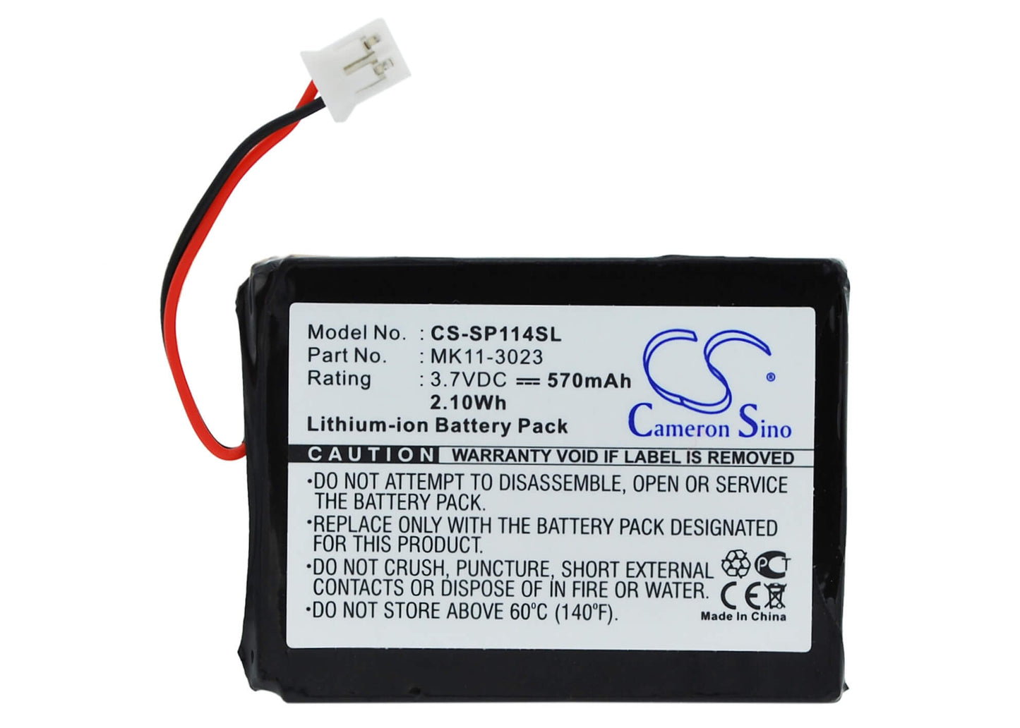 3.7V, 570mAh, Li-ion Battery fits Sony, Cechzk1jp, Cechzk1uc, 2.109Wh