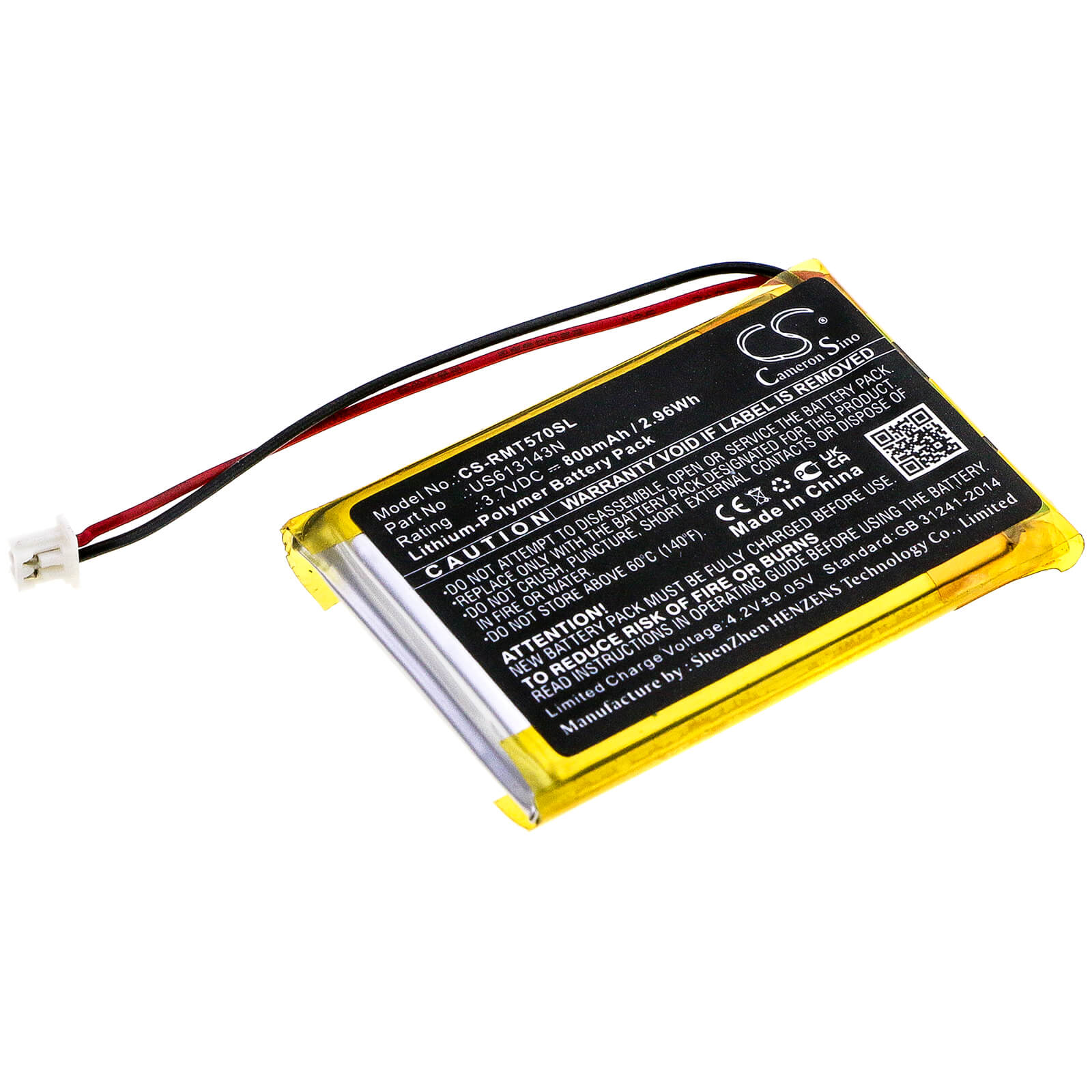 3.7V, 800mAh, Li-Polymer Battery fits Rapoo, Mt750 Pro, Mt750l, 2.96Wh