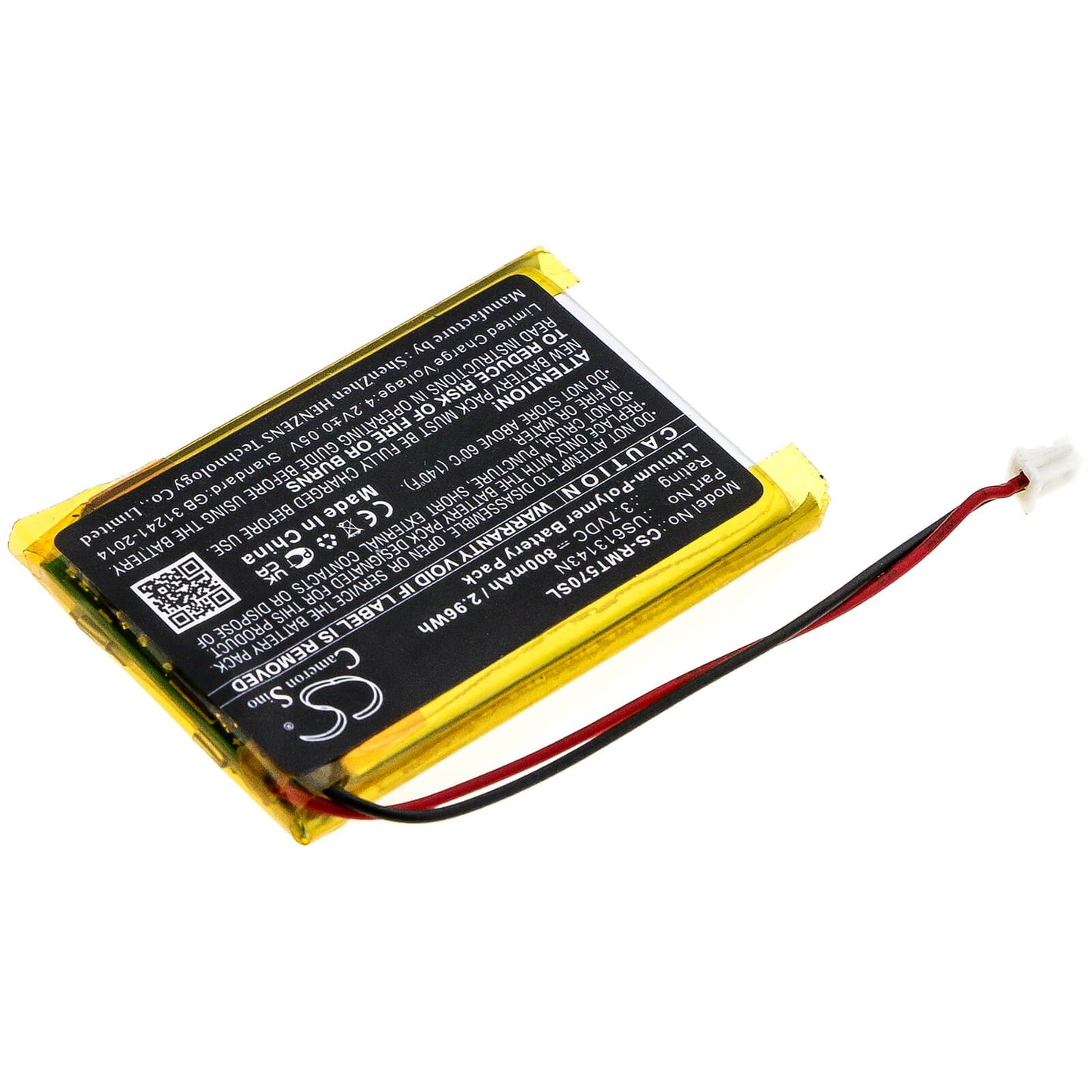 3.7V, 800mAh, Li-Polymer Battery fits Rapoo, Mt750 Pro, Mt750l, 2.96Wh