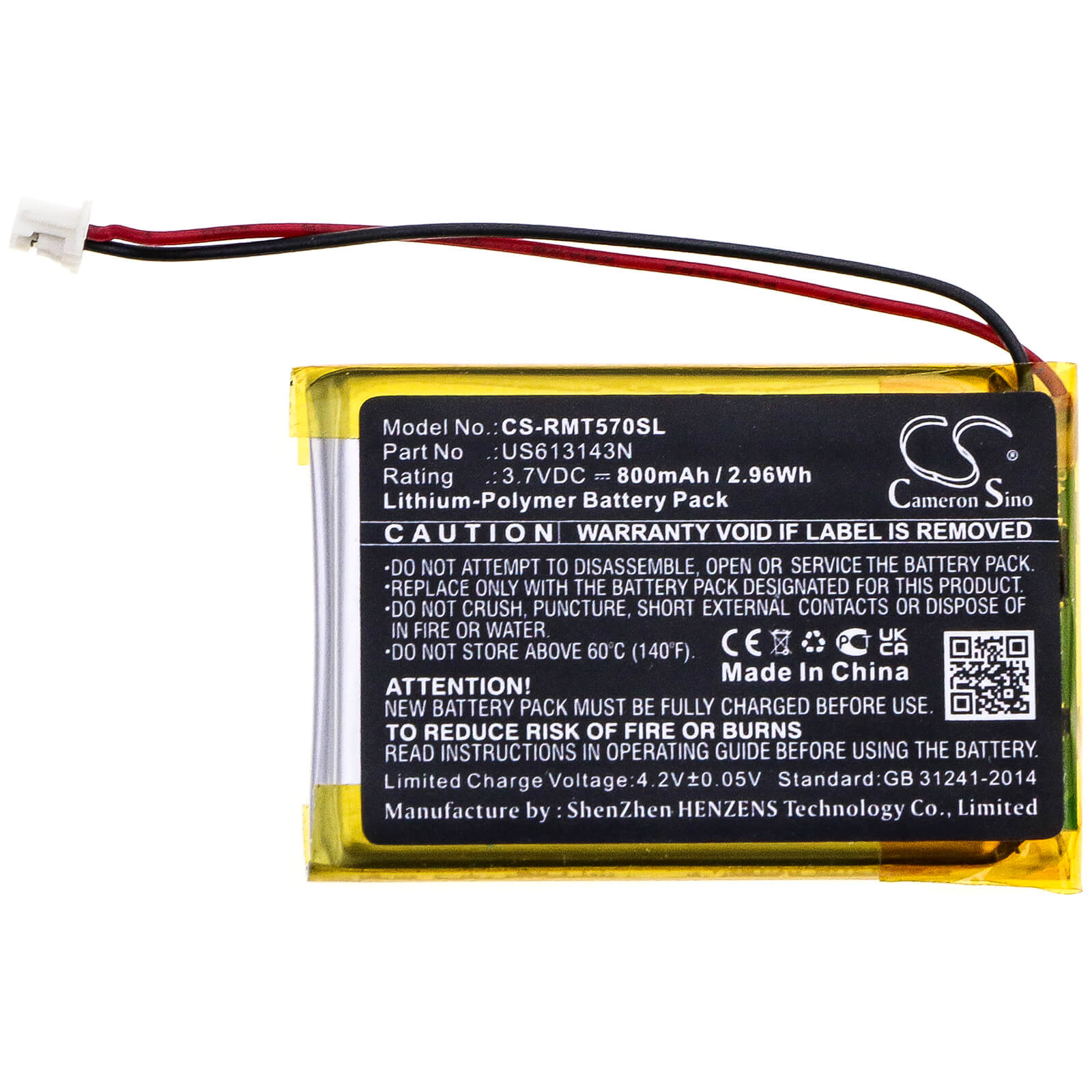 3.7V, 800mAh, Li-Polymer Battery fits Rapoo, Mt750 Pro, Mt750l, 2.96Wh