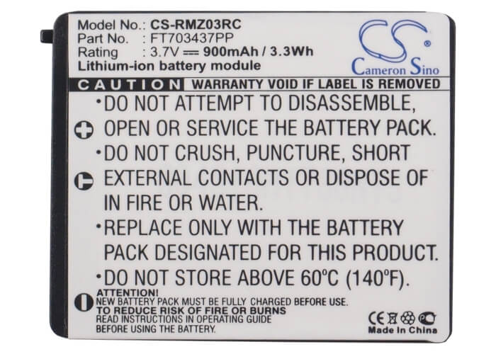 3.7V, 900mAh, Li-ion Battery fits Razer, Mamba Rc03, Rc03-001201, 3.33Wh