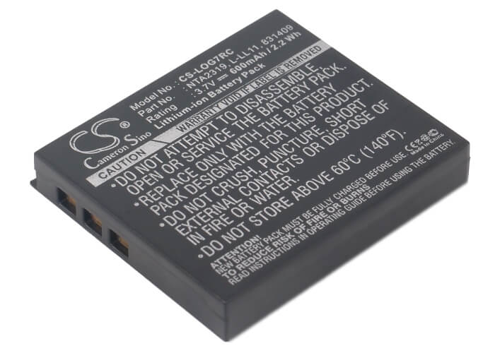 3.7V, 600mAh, Li-ion Battery fits Logitech, G7 Laser Cordless Mouse, M-rbq124, 2.22Wh