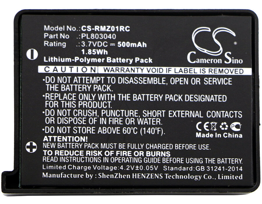 3.7V, 500mAh, Li-Polymer Battery fits Razer, Rz01-0133, Rz84-01330100, 1.85Wh