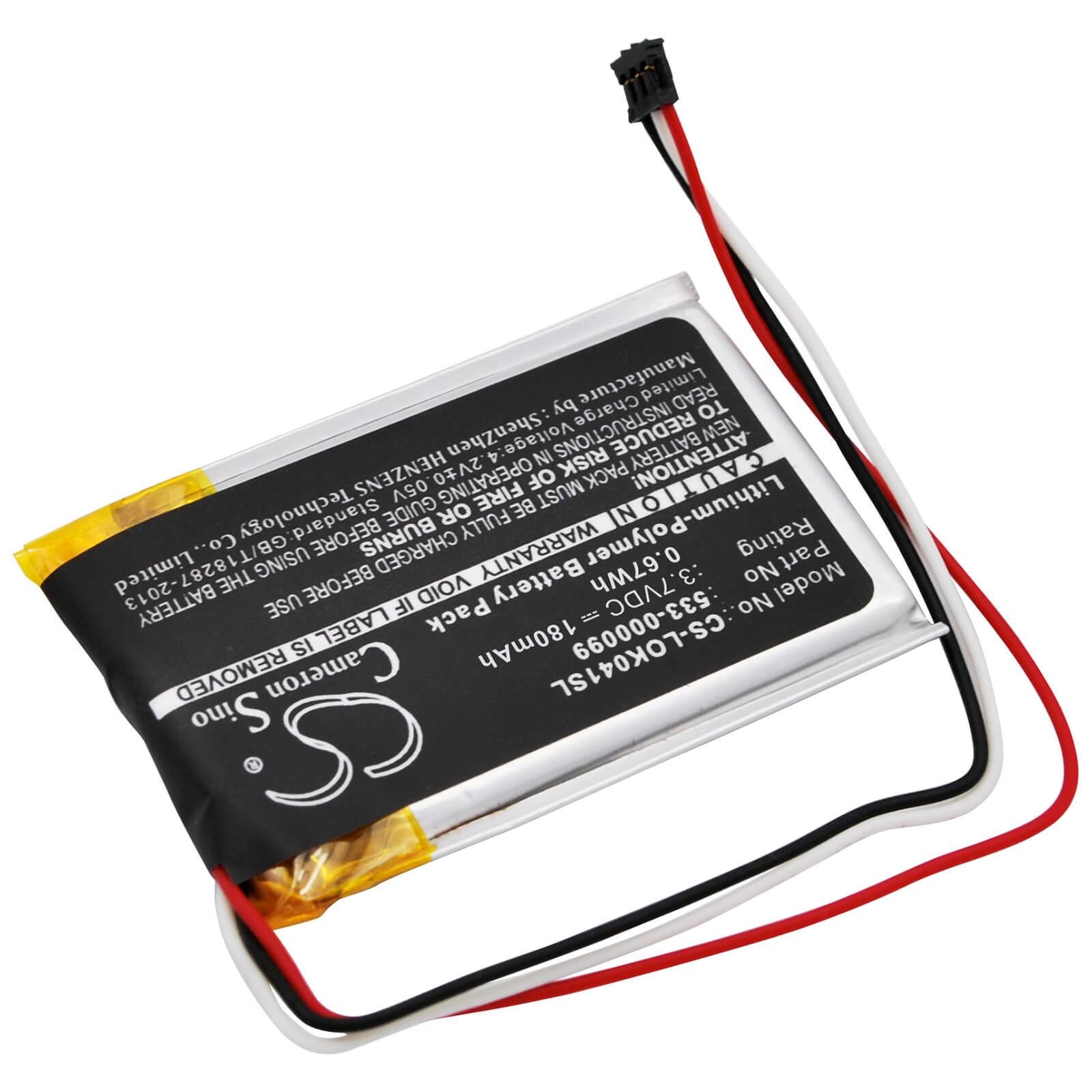 3.7V, 180mAh, Li-Polymer Battery fits Logitech, Ik1041, Keys-to-go, 0.666Wh