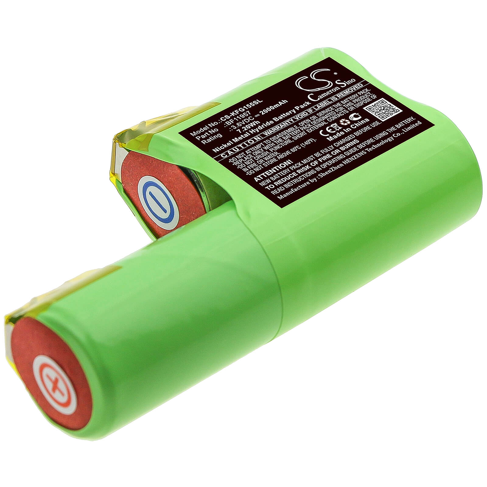 3.6V, 2000mAh, Ni-MH Battery fits Kenwood, Grati Fg155, 7.2Wh