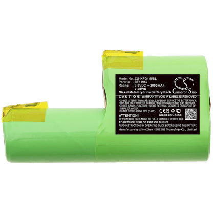 3.6V, 2000mAh, Ni-MH Battery fits Kenwood, Grati Fg155, 7.2Wh