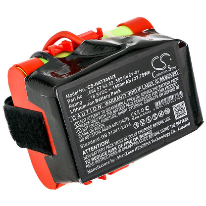 18.5V, 1500mAh, Li-ion Battery fits Husqvarna, Automower 105, Automower 305, 27.75Wh