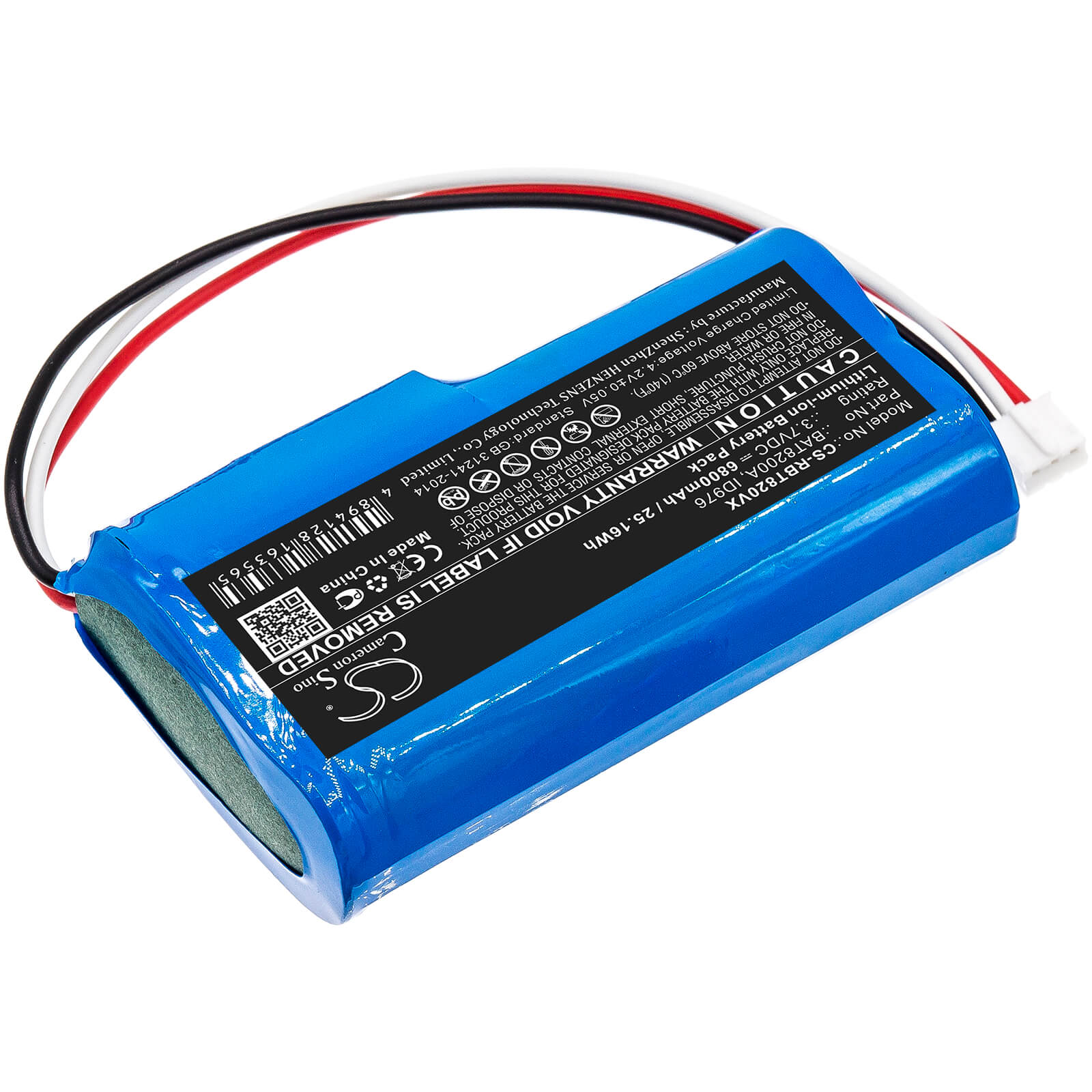 3.7V, 6800mAh, Li-ion Battery fits Robomow, Robozone Switch 2019, 25.16Wh