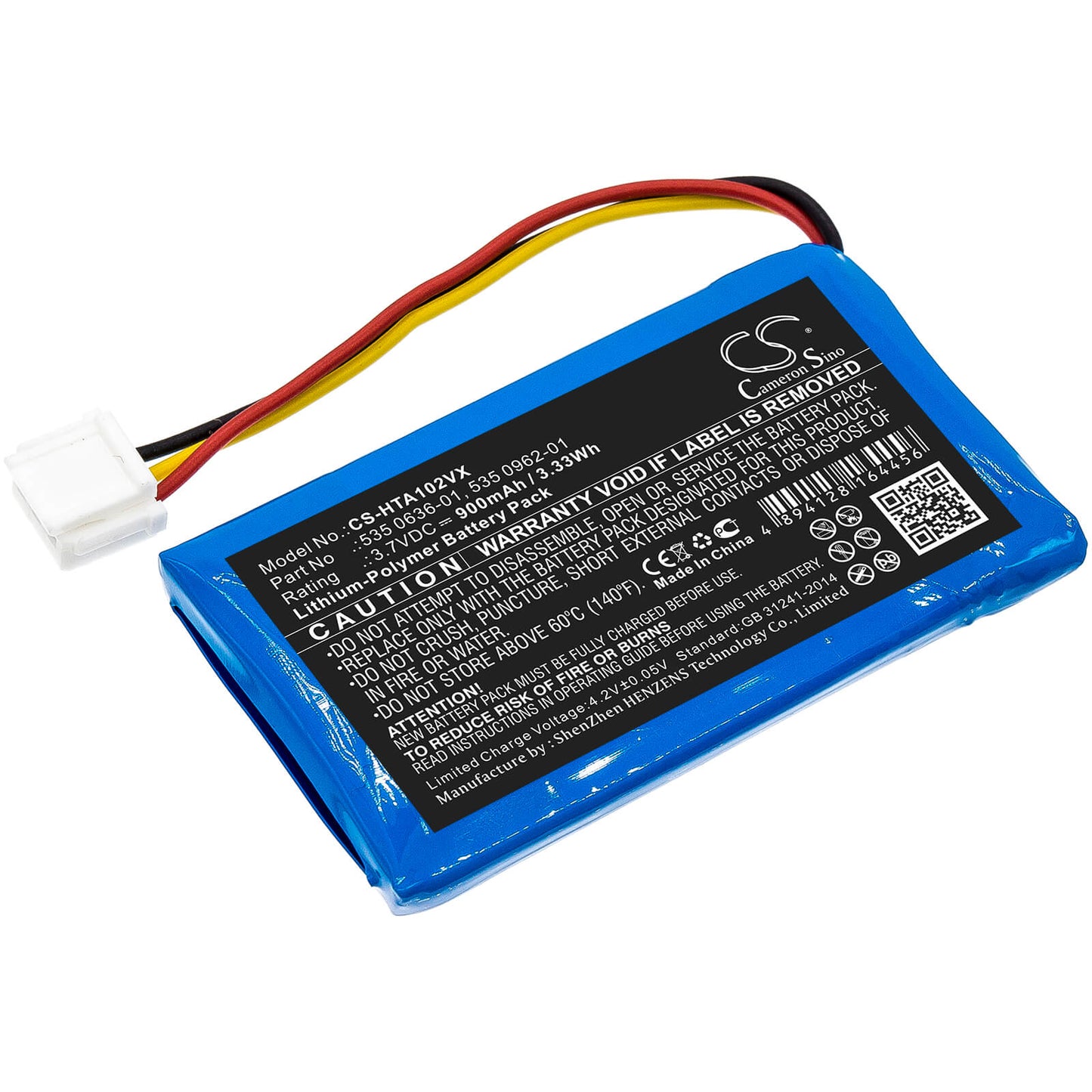 3.7V, 900mAh, Li-Polymer Battery fits Husqvarna, Gsm-gps, Modul-b, 3.33Wh
