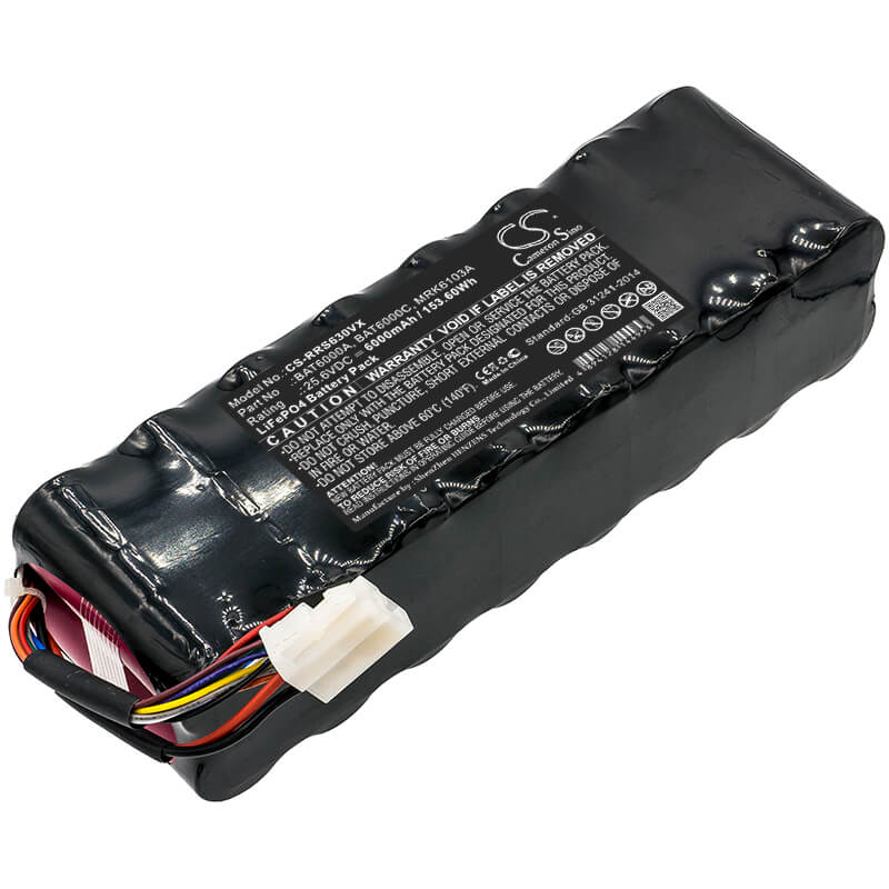 25.6V, 6000mAh, LiFePO4 Battery fits Robomow, City Ms1000, City Ms1800, 153.6Wh