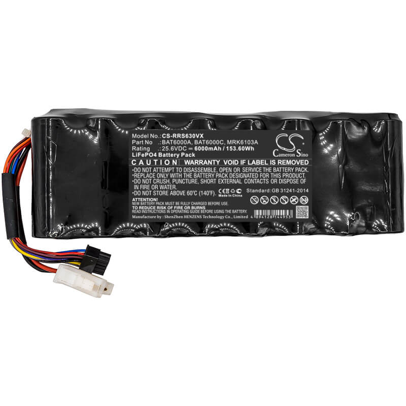 25.6V, 6000mAh, LiFePO4 Battery fits Wolf Garten, Eirobo Scooter 3000, R.s.1000, 153.6Wh