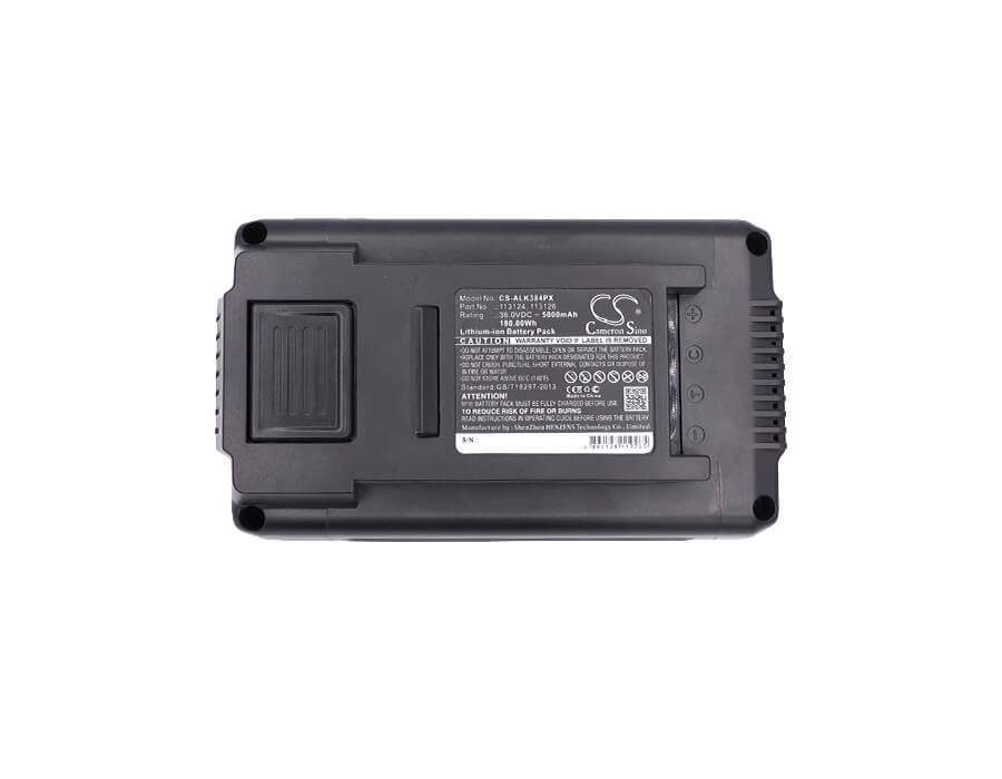36.0V, 5000mAh, Li-ion Battery fits Al-ko, 38.4 Li Akku-rasenm?her, 38.4 Li Comfort, 180Wh